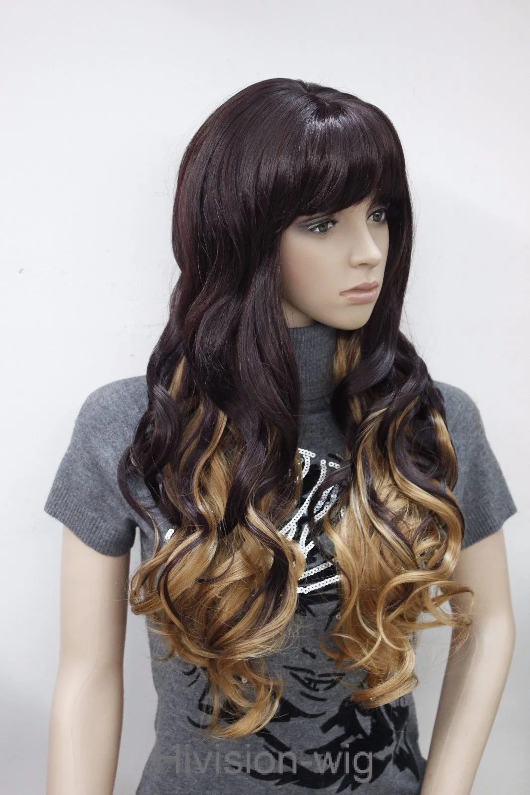 Long Wavy Bangs Women Natural Daily wig Hivision beautiful charming New3790071