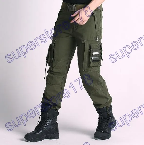 Mens CARGO PANTS Overalls MILITARY TACTICAL PANTS Army Green And Black ...