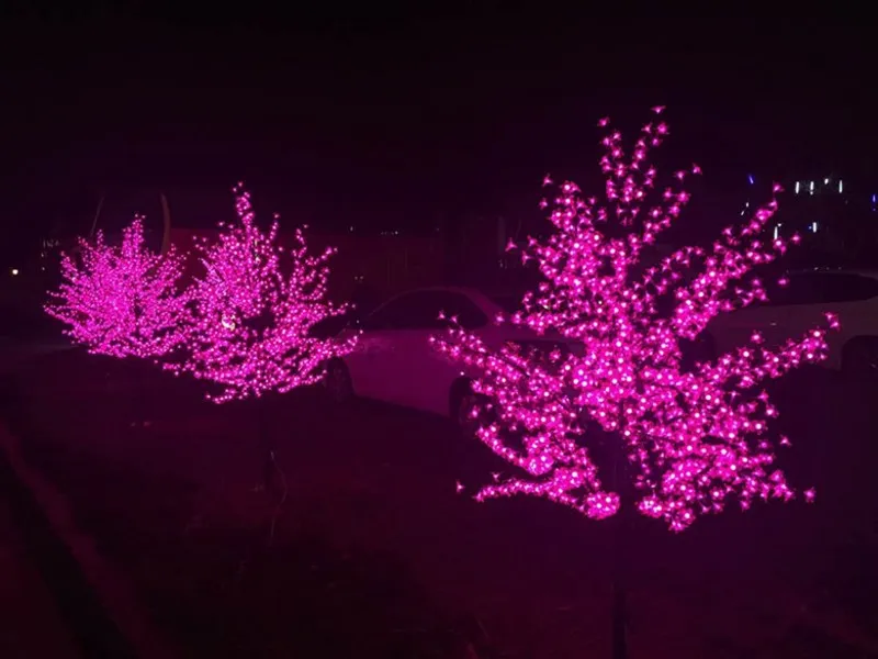 Светодиодные искусственные вишневые цветы дерево светло -светло -световой свет Светодиодные лампы 2 м. Высота 110220VAC Дождь. Использование на открытом воздухе 3751909