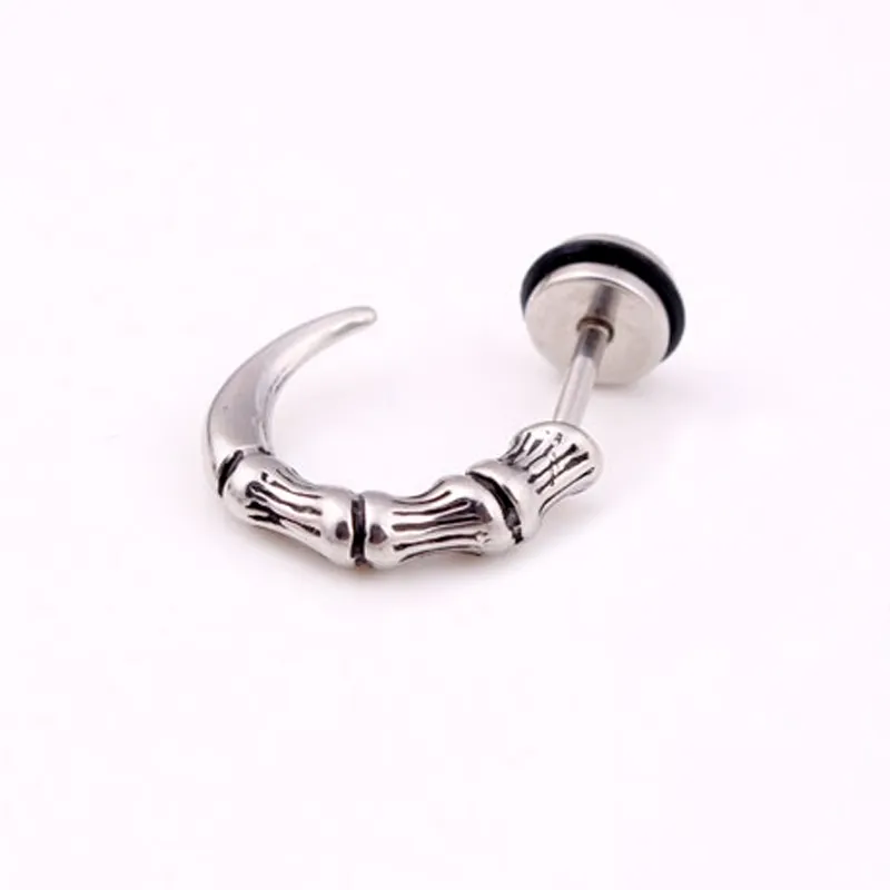 High Quality Titanium Steel Earrings Punk Gothic Eagle Claw Stud Earring Vintage Horn Cone Ear Stud Body Piercing Jewelry Wholesale