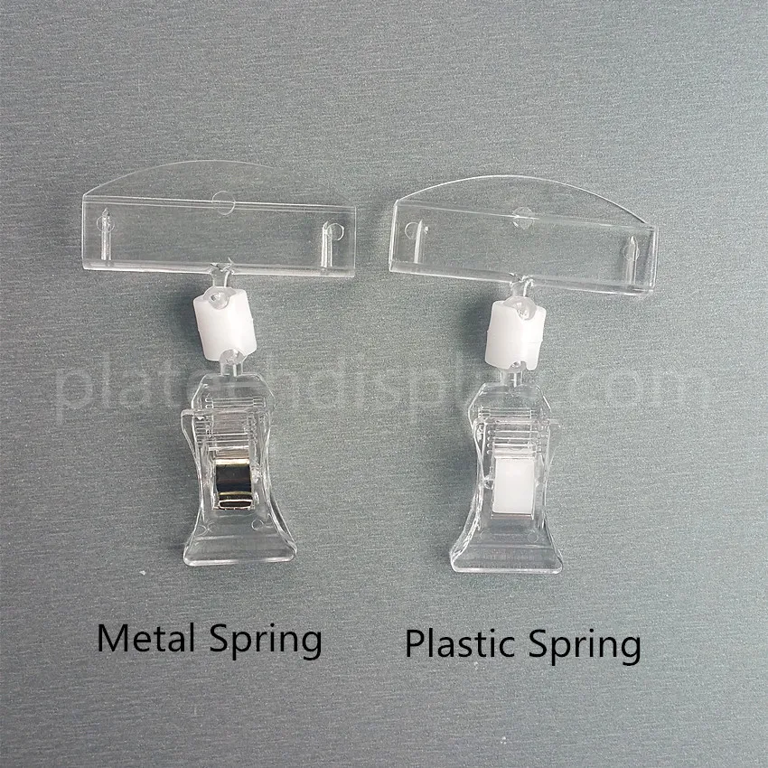 Retail Levert Clear Pop Plastic Sign Card Display Prijs Tag Label Promotie Clips Houders in Shop Good Quality 