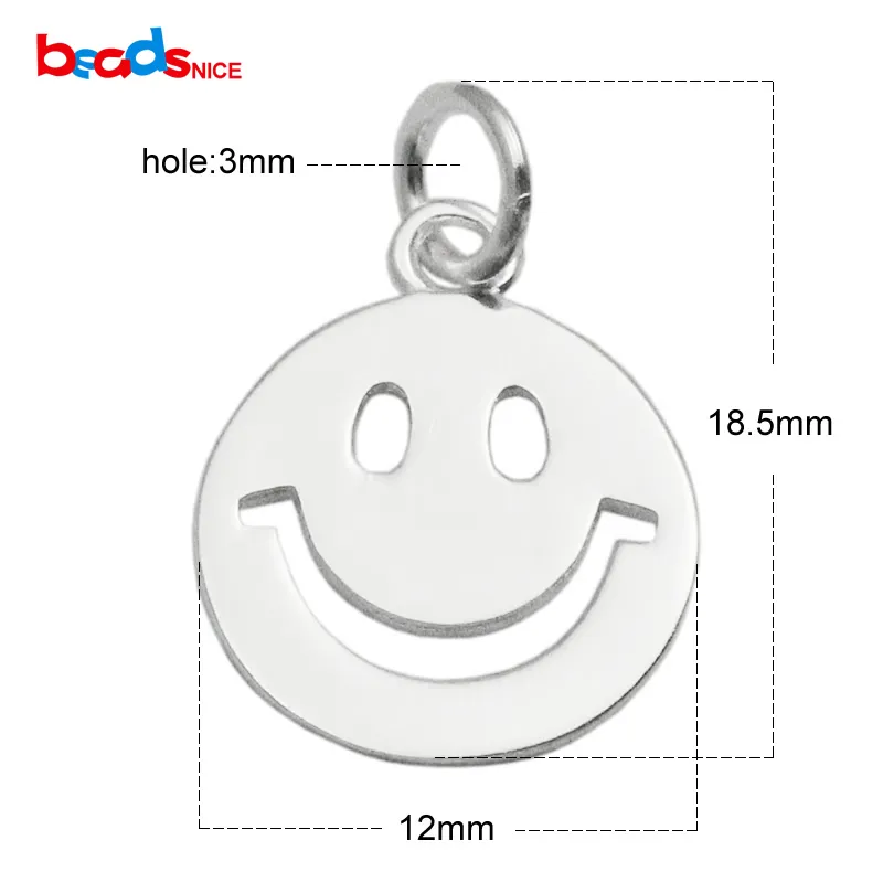 Beadsnice 925 pendentif en argent sourire pendentif mini sourire charme acheter pour les amis comme cadeaux DIY trouver le charme du visage heureux ID 35629