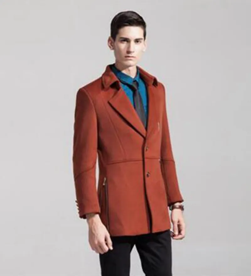잉글랜드 남성 트렌치 코트 / M-3XL의 두꺼운 모직 천으로 도덕적 성격을 키우는 새로운 남성 가을 / 겨울 패션