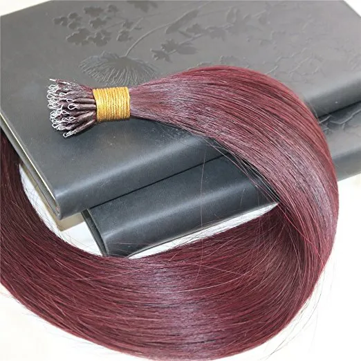 Micro Nano Rings de calidad superior Extensión de cabello 99J Doble Dibujado Extensiones de cabello humano 1403903924039039 1Gstrand 100Stra6577696