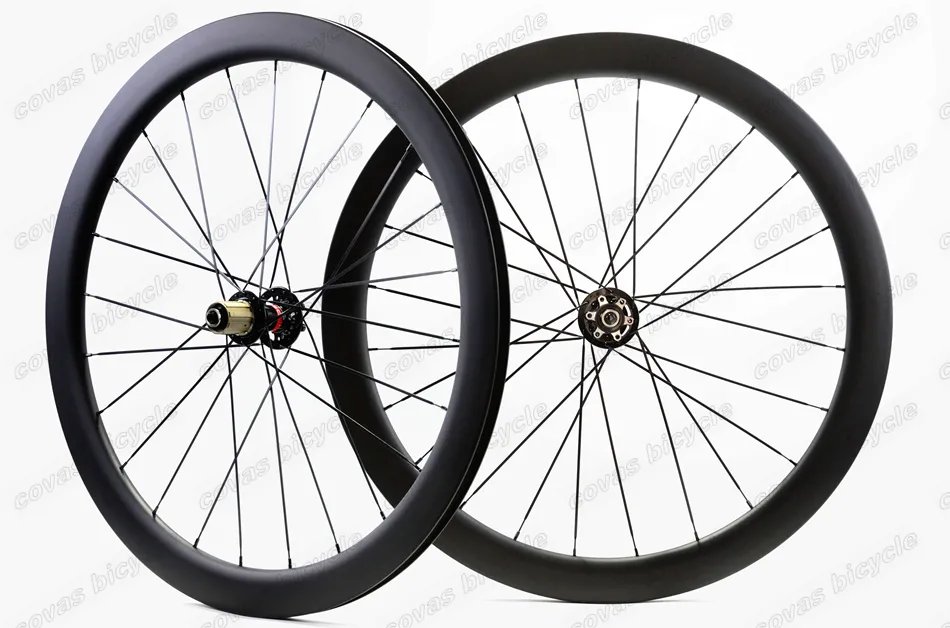 700C 50mm profondità 25mm larghezza ruote in carbonio Disco freno ciclocross carbon road bike wheelset copertoncino / tubolare a forma di U orlo
