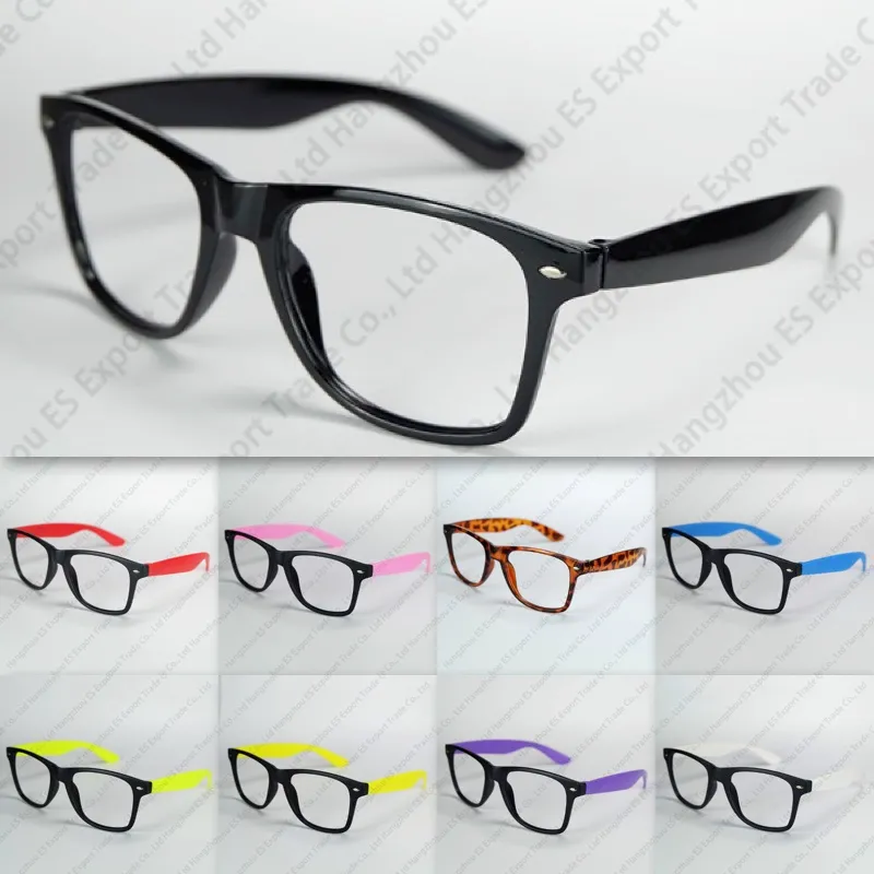 Nerd Brillen Frame Geen lenzen Plastic Eyewear Kleurrijke tempels met Factory Prijs Mix Kleuren