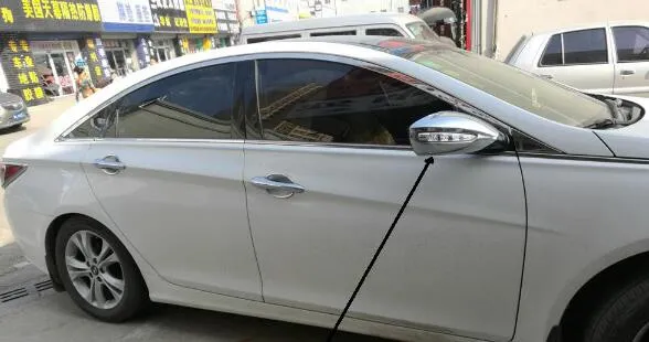 Wysokiej Jakości ABS Chrome 2 SZTUK Car Side Drzwi Lustrzane Dekoracje Ochrony Ochrony Dla Hyundai Sonata 2011-2017