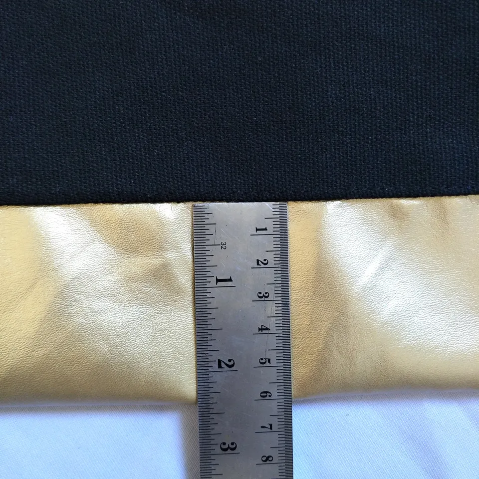 Siyah tuval kozmetik çanta su geçirmez altın deri alt eşleşen renk astar ve altın zip 7x10in makyaj çantası gemisi dh271m