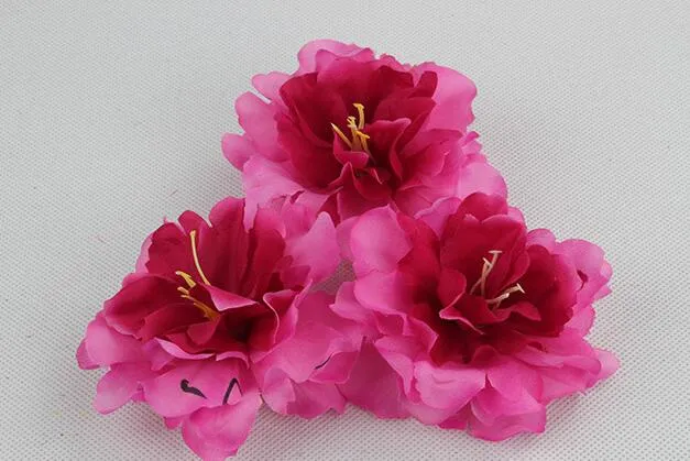 Teste di rosa peonia fiore di seta artificiale da 9 cm capelli decorazione della festa nuziale artigianale floreale G6269959457