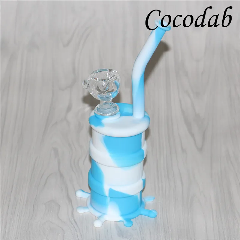 Silicone Rig Water Tube Hookah Bongs Dab Rigs Forma Cool 8.5 '' Silicon Bubblers Boa qualidade e DHL grátis