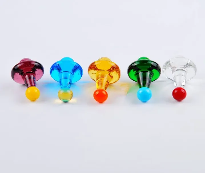 Kleurrijke UFO Glas Carb Caps voor Quartz Thermische Banger Nagels Solid Gekleurde Gyro Carb Cap Diameter 23mm