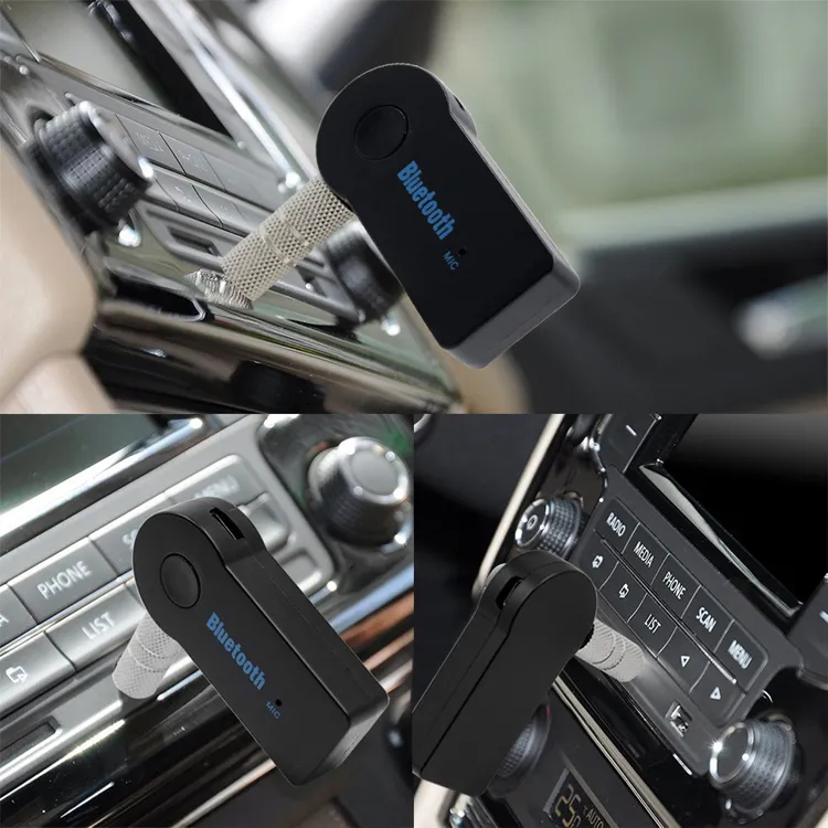 Bluetooth Car Adapter Receiver 3.5mm AuxステレオワイヤレスUSB Mini Bluetooth oスマートフォン用の音楽レシーバー小売パッケージ付きMP3