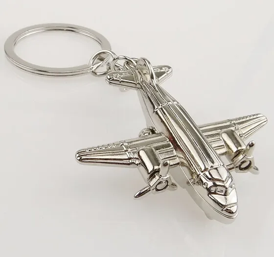 Mini flygplan Flygplan Plane Keychain Zinc Alloy 3D-flygplan Flygplan Flygplan Metall Nyckel Kedja 50PC / Lot