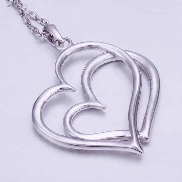 Best gift White Gold White crystal jewelry Necklace for women DGN498,Heart 18K gold gem Pendant Necklaces with chains