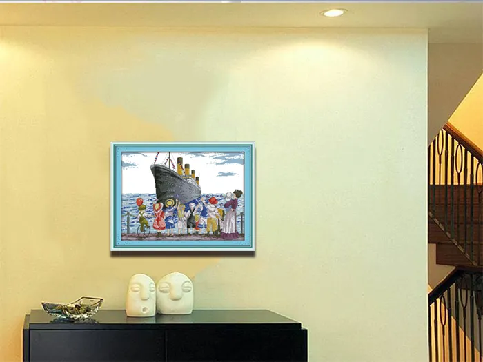 Послал корабль из гавани декор картины подсчитаны напечатаны на холсте DMC 11ct 14ct комплекты вышивки крестом рукоделие наборы
