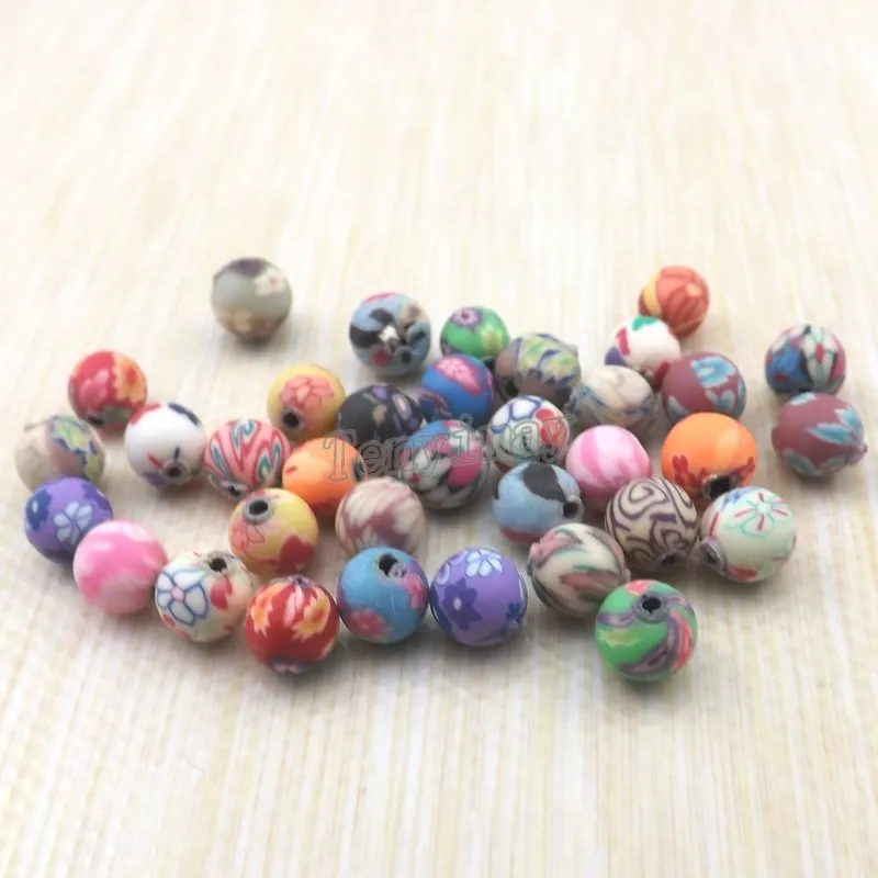 Högkvalitativ 6mm Round Polymer Clay Pärlor för smycken DIY Mixed Gratis Frakt Partihandel