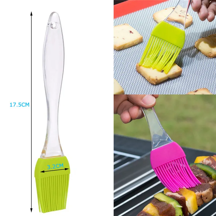 Candy Färgglada Silikon Bakeware Basting Brush Pastry BBQ Brush Oljeborste Cream Brushes Cake Utensil Bröd Matlagning Bra kvalitet