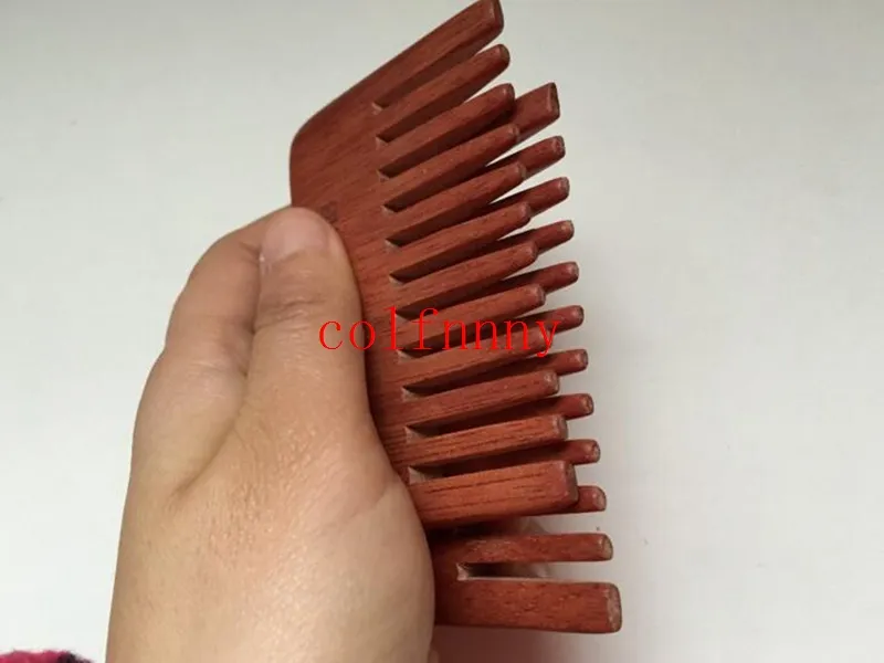 / lotEngraved Seu logotipo Grande Teeth pentes de madeira bolso Hetero madeira Beard Combs Personalizado Natural Red Amoora pente de madeira