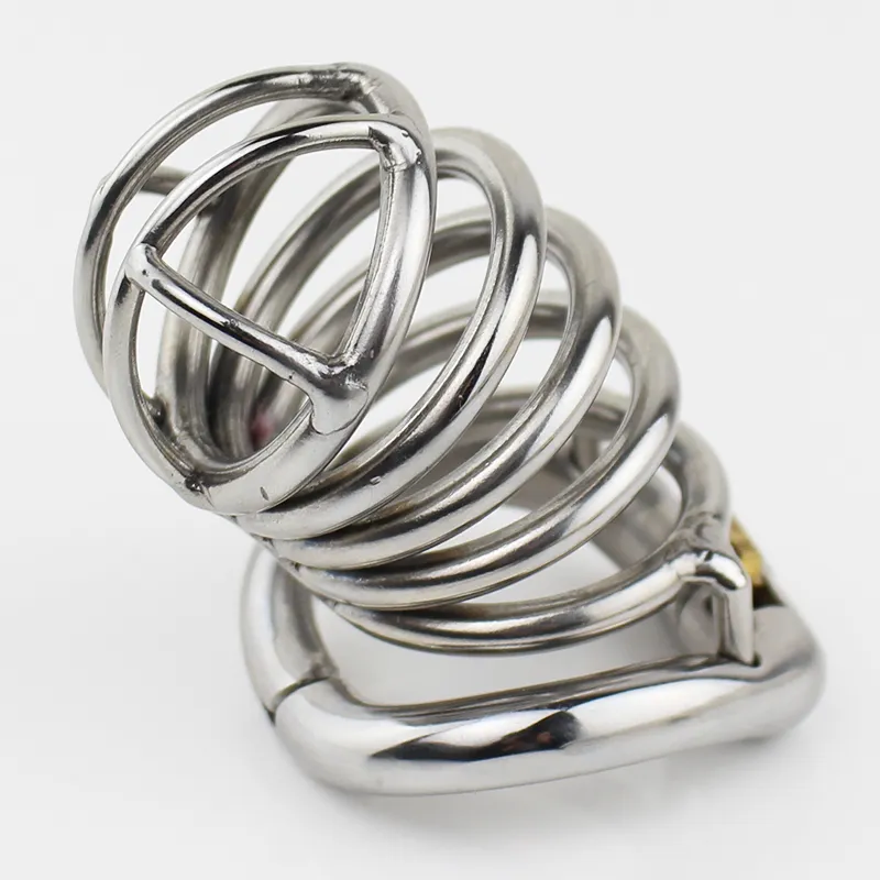 New Stainless Steel Male Chastity Device 80mm Cock Cage Peins Lock BDSM Sex Toys For Men Chastity Belt