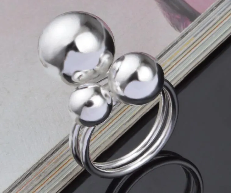 2017 Gorąca Sprzedaż Posieszczanie 925 Sterling Srebrny przesady 20mm Koralik Otwarcie Pierścień Charms Moda Biżuteria 10 sztuk / partia