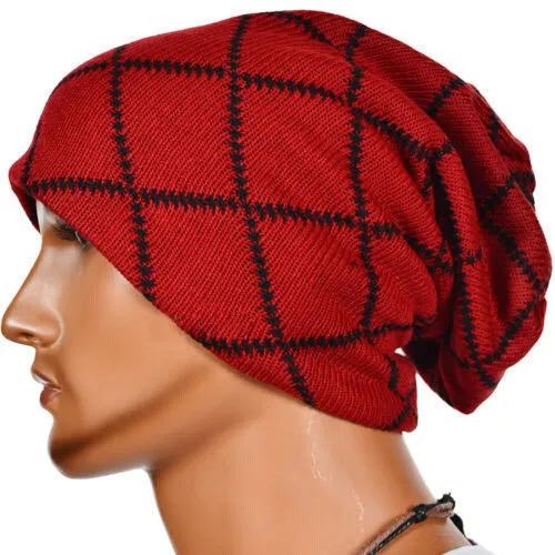 Treillis rayures bonnet chapeau automne et hiver tricoté chapeau ski laine casquette ouHeadgear coiffure chauffe-tête ski chapeau chaud