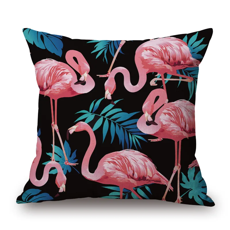 Мода фламинго наволочка тропических джунглей бросить наволочку для дивана шезлонг тропических лесов капа де альмофада 45 см cojines