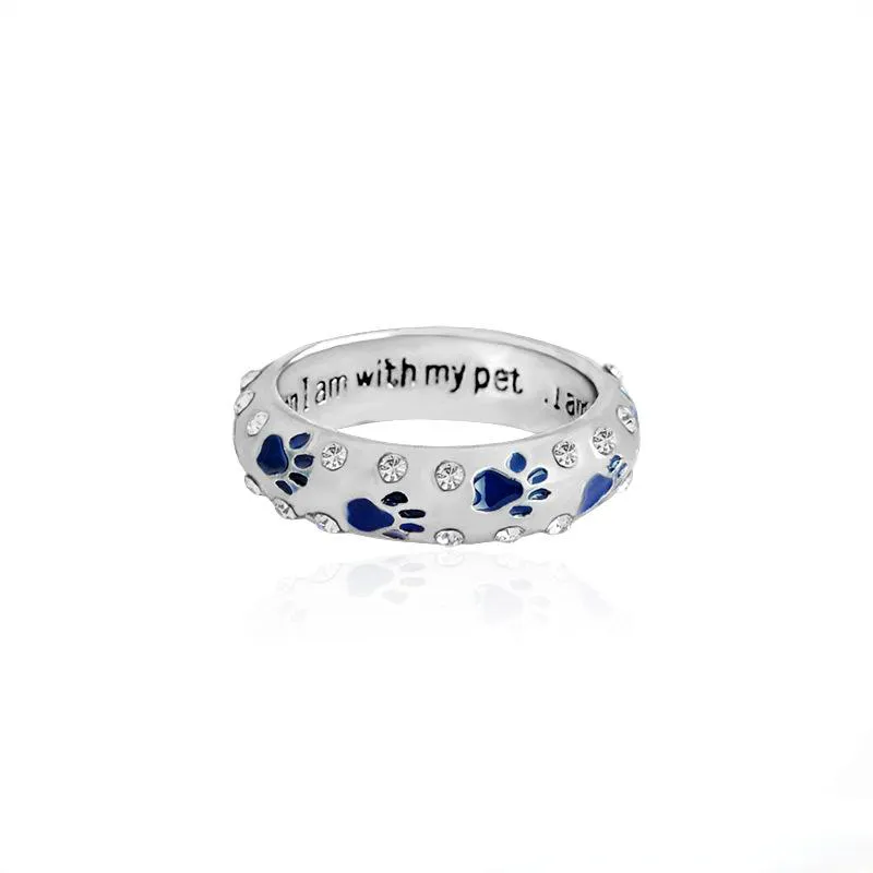 Moda Metal Rhinestone Ręcznie Stemplowany Paw Print 