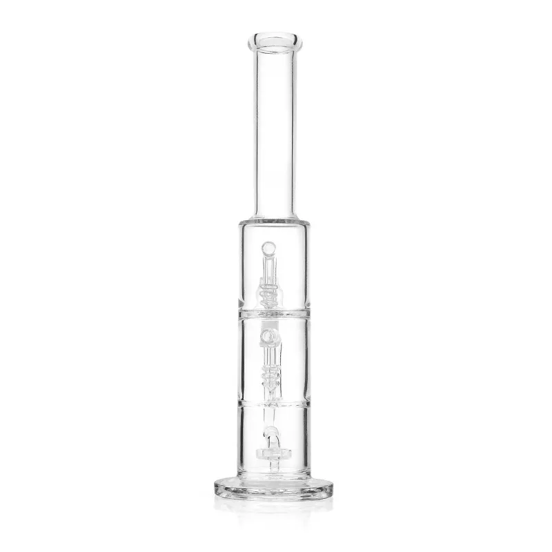 "Circ Stack" Triple Chamber Stacked Circ Perc Oil Rig glass water pipe With 18.8mm male Joint