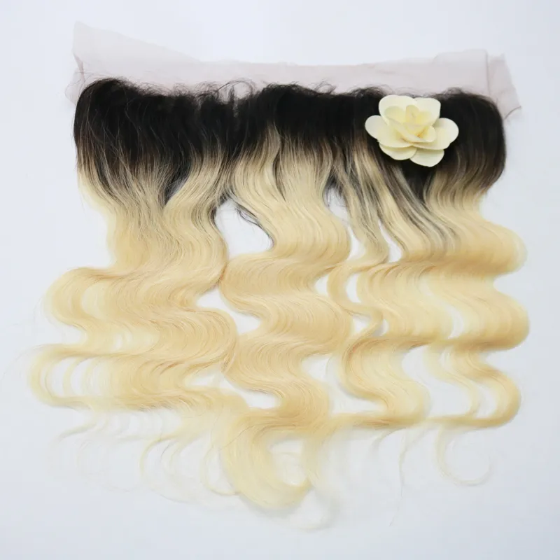 Evermagic Brazilian Remy Human Hair Ombre 1b613 Blonde 134 Lace Frontal Closure Ear to Ear Body Wave Swiss Lace Baby Hair5822686