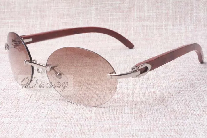 High-end rund mode retro bekväma solglasögon 8100903 Natural träspegelben solglasögon kvaliteten solglasögon Glass274p