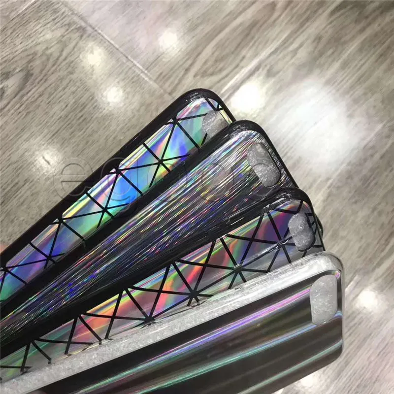 Voor iPhone X Laser Rainbow Shiny Case Zachte TPU Vonken Bling Flexible Case Cover voor iPhone 8 7 6 Plus