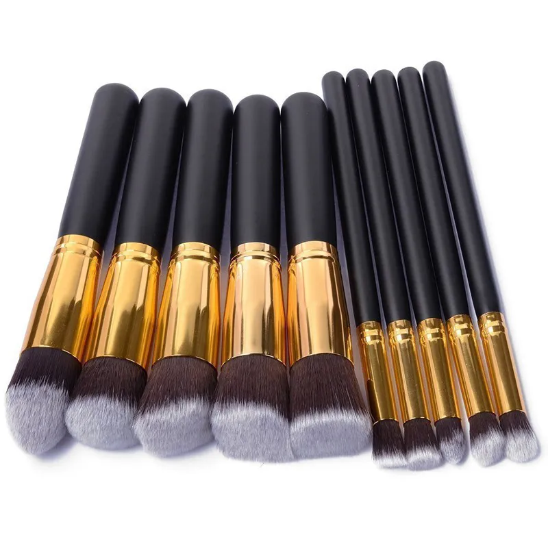 Professionell makeupborste 10 datorerSoft SGM Kabuki Brush Woman toalettartiklar Make Up Kit Cosmetic Brush Kit Nylon hårhandtag ögonskugga