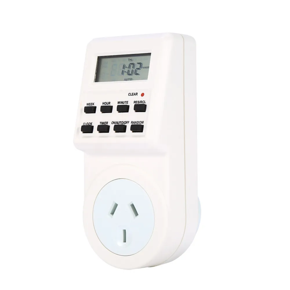 Programmable Digital Timer Switch Socket LCD Electronic Smart Plug With ...