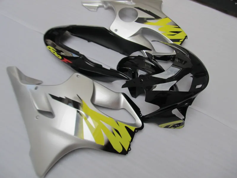 Kits de carénage d'injection pour Honda CBR600 F4 1999 2000 ensemble de carénages en plastique ABS noir argenté CBR 600 F4 99 00