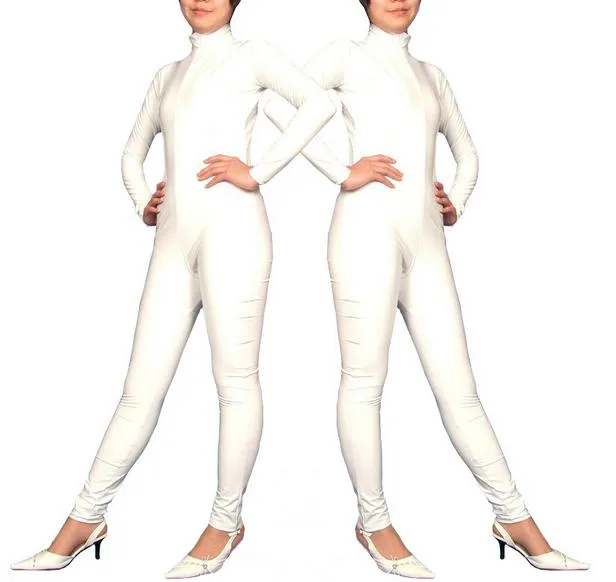 コスプレハロウィーンの衣装ホワイトセクシーな全身スーツの服PVCレザーゲーム楽しい下着7彩色