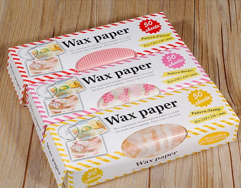 100 Blätter / Blume Liebesbrief Weihnachten Wachs Papier Lebensmittelpapier Greaseproof Backen Öl Seife Verpackung Papier 21,8x25 cm