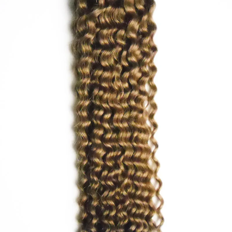 # 8 jasnobrązowy Nieprzetworzone Dziewiczy Brazylijski Kręcone Dziewiczy Ludzki Włosy Splot 100g Tissage Kinky Kręglo Human Hair Extensions Wiązki 1 sztuk