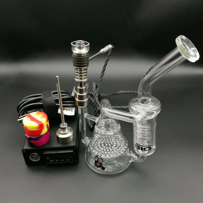 DHL free D electric Nail kit E digital Nails Coil PID with glass oil rigs Dab rig water bongs glass water pipe