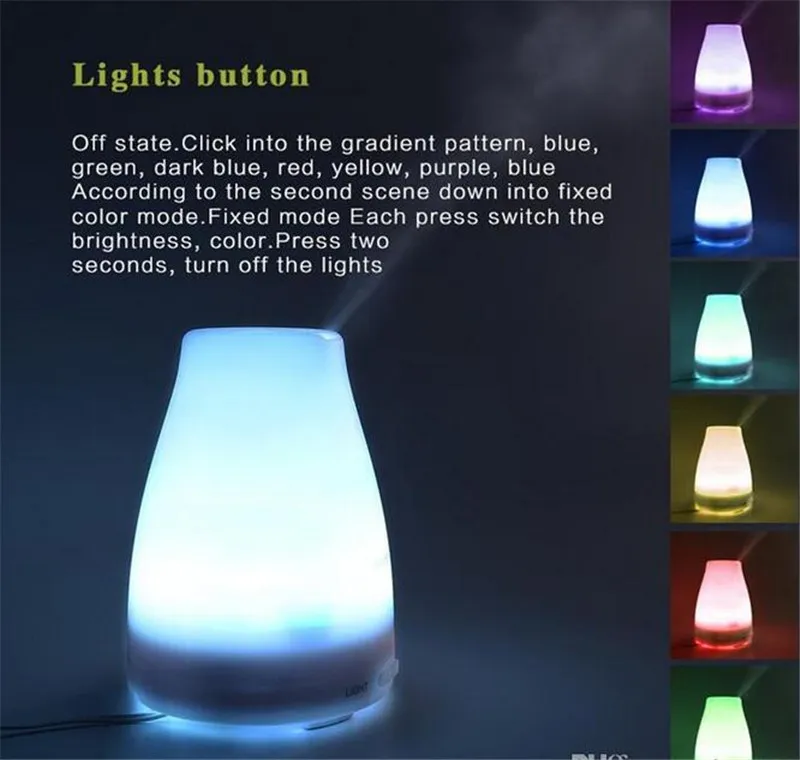 New High Quality 100ml LED Humidifier diffuser for aromatherapy ultrasonic essential oil DHL