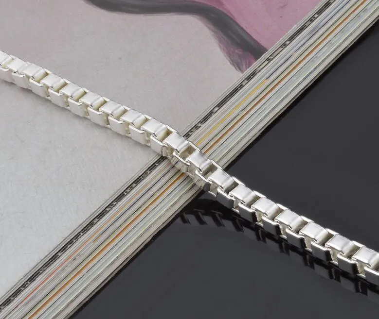 2017 Bästsäljande Mäns Classic Box Armband 925 Silver Armband Silver Smycken 19cm * 4mm / Gratis frakt