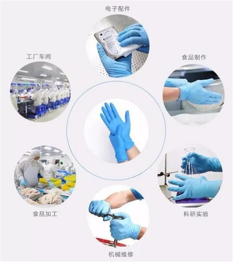 engångs svart vit klara nitril latexhandskar PVC Clear Powder Latex Free Glove för examen mekaniker skönhet multi ändamål