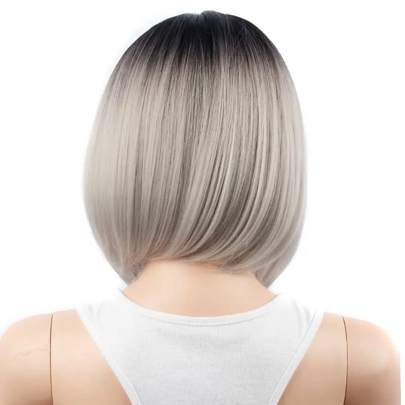 Synthetisch haar pruiken korte bob pruik ombre kleur 12 inch hittebestendige synthetische haar pruiken populaire stijl