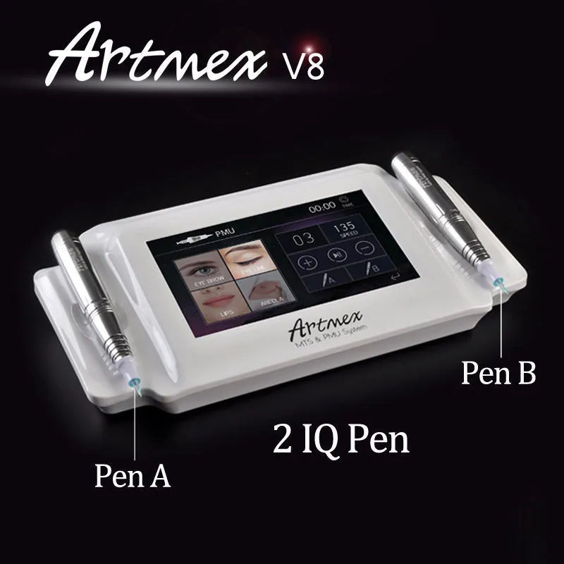 Draagbare Professionele Permanente Make-up Tattoo Machine Digitale ArtMex V8 Derma Pen Touchscreen Wenkbrauw Lipline MTS PMU Huidverzorging Schoonheid