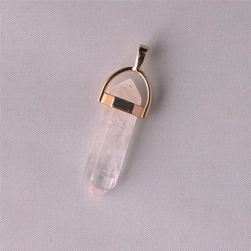 Dainty Gold Filled Bail Crystal Pastel Quartz Pendant Minimal Hexagon Carnelian Grå Lila Agate Black Onyx Amethyst Boho Romantiskt Halsband