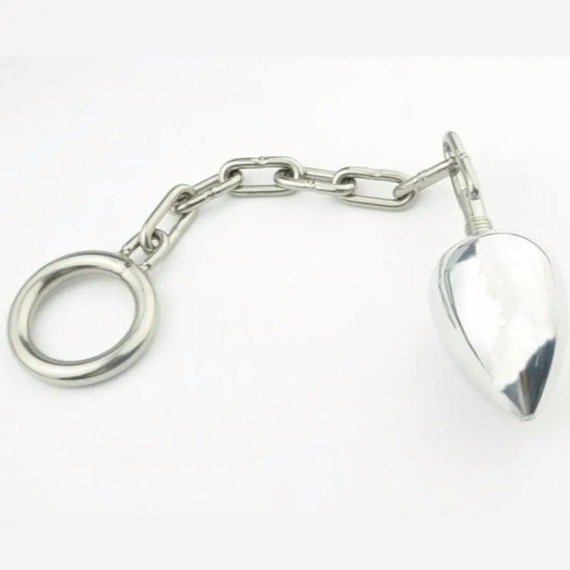 New Male Stainless Steel Chain Anal Plug Butt Beads With Cock Penis Ring Chastity Belt Device BONDAGE BDSM Sex Toys