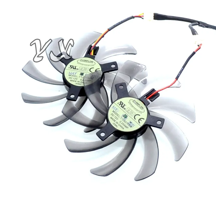 EverFlow T129215SM 95mm 2 Pin 3 Pin Computer Cooler Fan för GIGABYTE GV-N650OC-1GL 2GL GV-N550WF2 N56GOC R667D3 R777OC