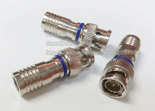 RG59 BNC Male Plug Compression Coax Connecteurs Adaptateur pour les systèmes CCTV / 