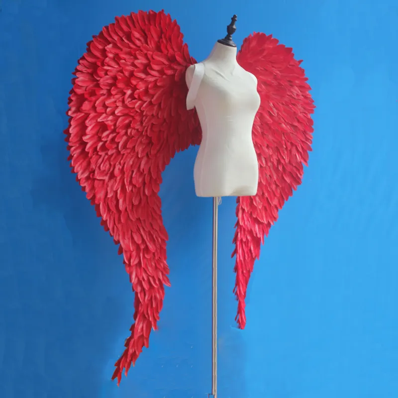 New arrival beautiful large red angel feather wings Wedding Grand event Easter DIY decorations stage show shooting props