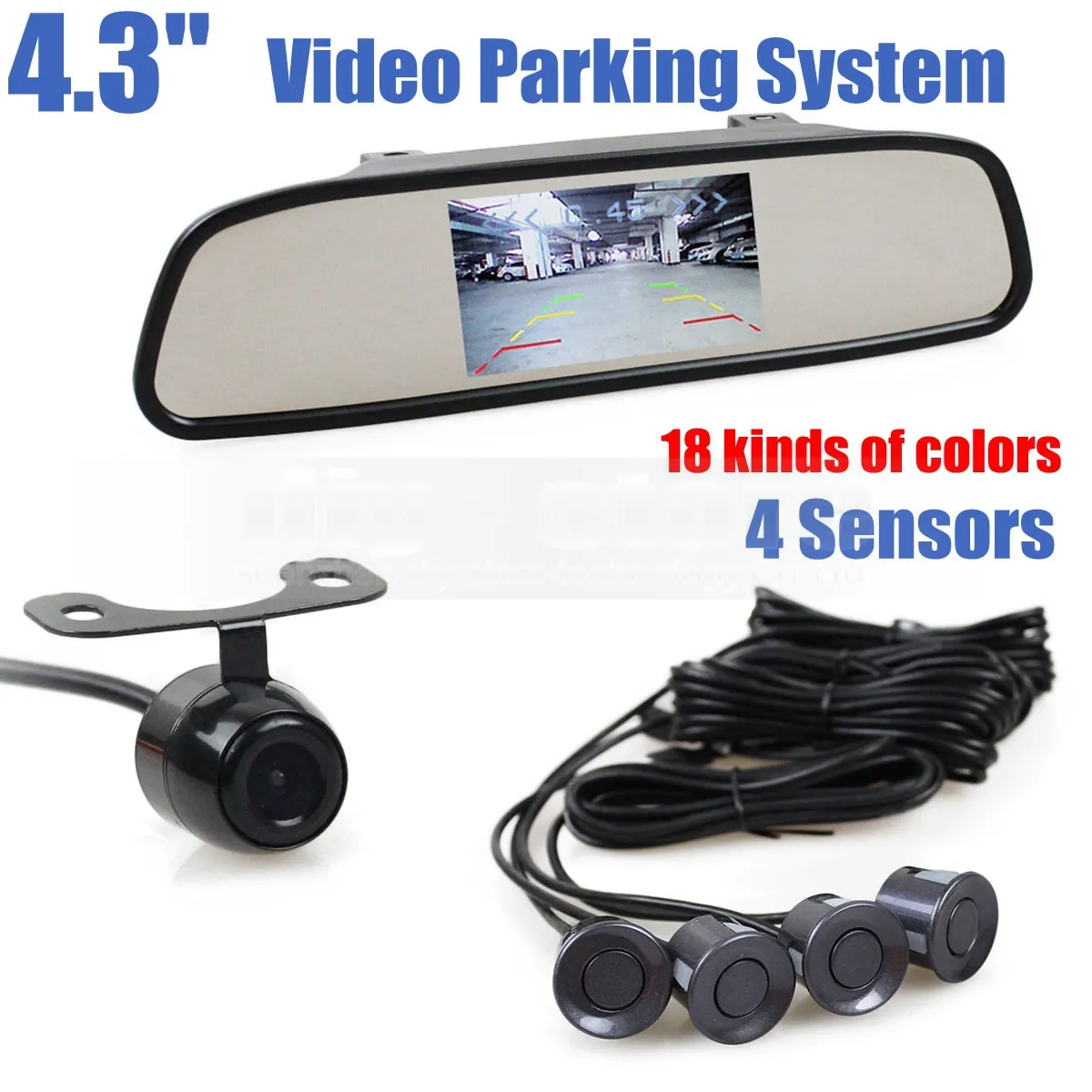 VECHTEL Caméra De Recul Sans Fil 1080P, Moniteur IPS 4,3", Installation Facile, Vision Nocturne, Lignes DIY, Pour… - Auto