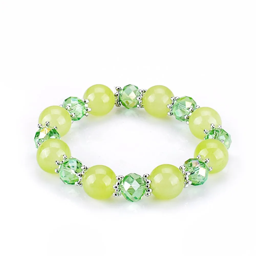 Miglior regalo Perle rotonde di cristallo di agata accessori di perline fatti a mano braccialetto all'ingrosso FB315 ordine della miscela 20 pezzi molto braccialetti con ciondoli